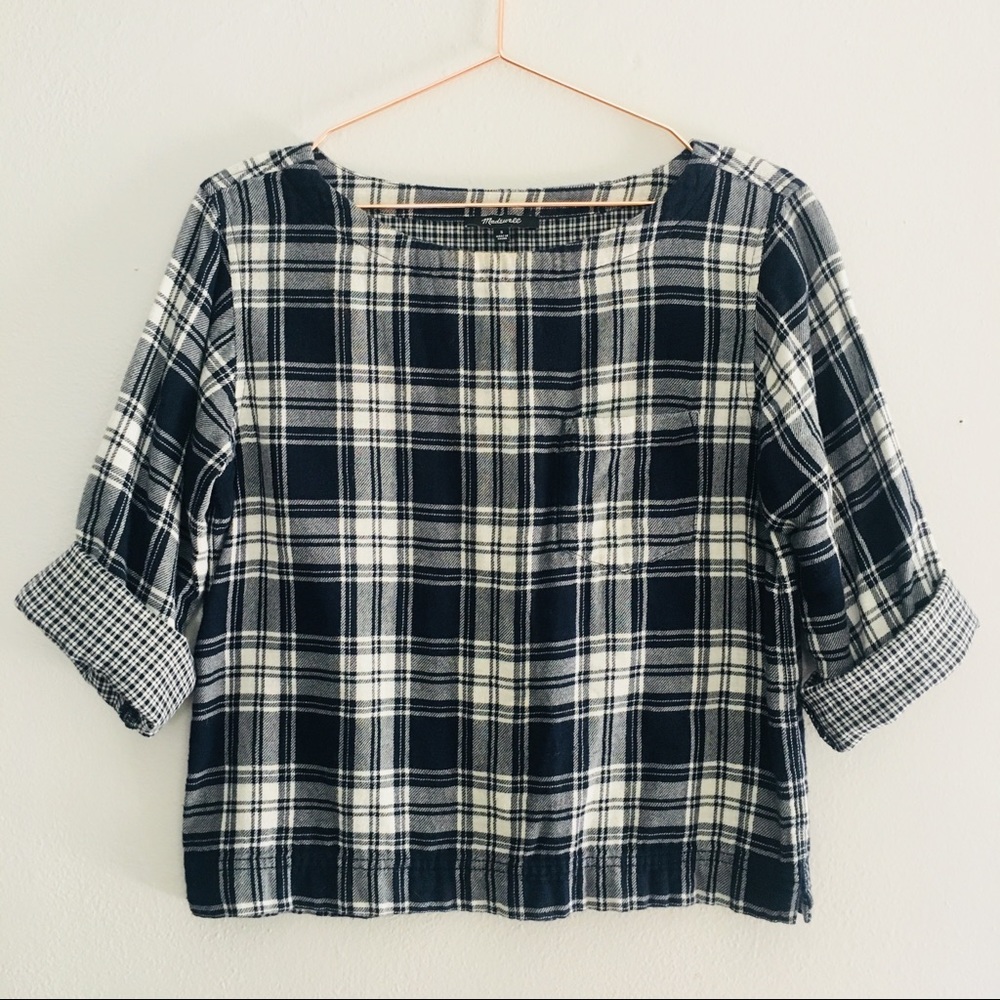 Madewell Bedford plaid flannel top / Size S